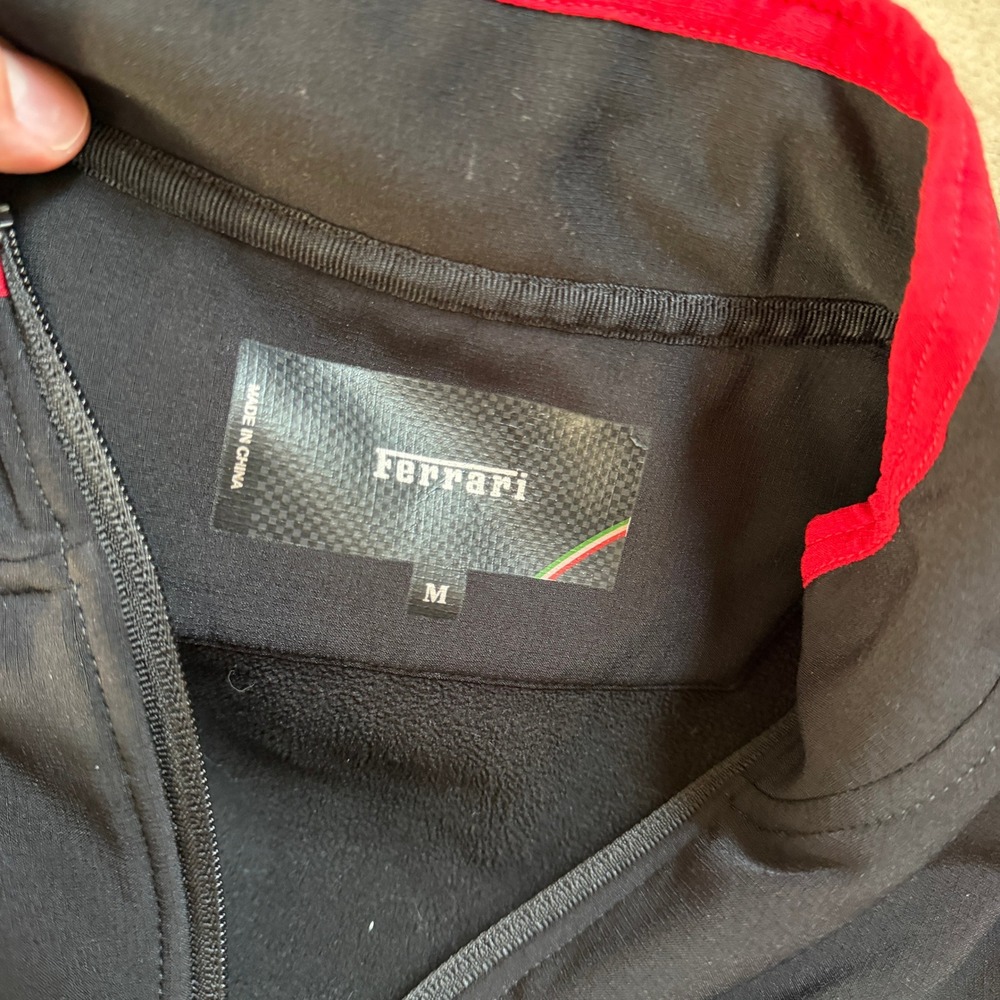 Vintage 2000s Ferrari Scuderia Full Zip Softshell Racing Jacket Black Grey M - Picture 4 of 6